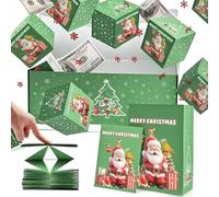 Exploding Money Gift Box, 2025 New Merry Christmas Folding Bouncing Envelope, Festive Party Surprise Gift (B-Green)