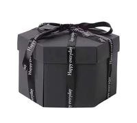 Exploding Present Box, Creative Scrapbook Album, 9.25x9.25in Surprise Present Container, Foldable Pop Up Design, Photo Compartments for Birthday Valentine’s Day Memory Keepsake