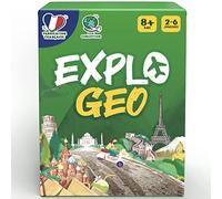 Explogeo - Jeux de Societe Enfant Géograhie 8 Ans+ - Le Jeu de Devinettes Educatif sur Les Pays du Monde - Cadeau Garcon et Fille - Fabriqué en France - Jeu de Société pour Famille - 2 à 6 Joueurs