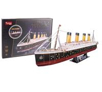 EXPLORA - Bateau Titanic - Puzzles 3D Lumineux - 540051-266 Pièces - Niveau 8 - sans Colle Ni Ciseaux - Educatif - Jeu de Construction - Cadeau Enfant - Maquette - Paquebot - À Partir de 8 Ans