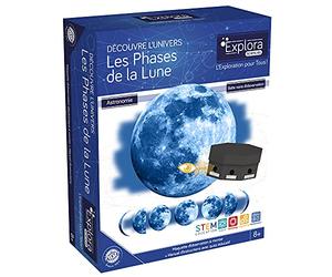 EXPLORA - Expérience Lunaire - Expérience Scientifique - 547436 - Notice d'Assemblage et Quiz Éducatif - Croissant de Lune - Univers - Astronomie - Kit de Découverte - Scientifique - À Partir de 8 ans