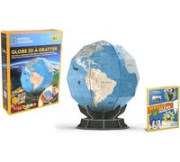 EXPLORA - Globe Terrestre - Puzzles 3D - 540220-32 Pièces - Niveau 4 - sans Colle Ni Ciseaux - Jeu de Construction - Maquette - Licence National Géographic - Educatif - Cadeau - À Partir de 8 Ans