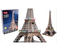 EXPLORA - Tour Eiffel - Puzzles 3D Lumineux - 540050-84 Pièces - Monument Historique - Niveau 6 - sans Colle Ni Ciseaux - Paris - Jeu de Construction - Cadeau - Maquette - À Partir de 8 Ans