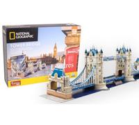 EXPLORA - Tower Bridge Puzzles 3D Maquette Jeu de Construction Dès 8 Ans | 120 Pièces - Monument Historique - Niveau 5 - Sans Colle Ni Ciseaux - Londres - Licence National Géographic - 540201