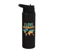 Explorateur de cartes du monde I Love Geography Stainless Steel Insulated Water Bottle