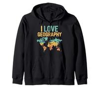 Explorateur de Cartes du Monde I Love Geography Sweat à Capuche