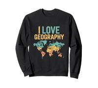 Explorateur de Cartes du Monde I Love Geography Sweatshirt