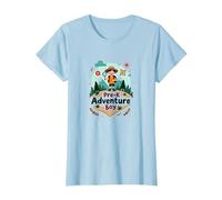 Explorateur de Plein air Pre-K Adventure Boy Wilderness Seeker T-Shirt, Femme, Bleu Céleste, XXL