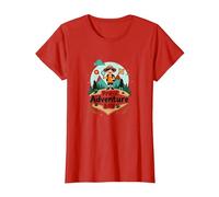 Explorateur de Plein air Pre-K Adventure Boy Wilderness Seeker T-Shirt, Femme, Rouge, L