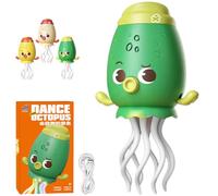 Explorateur de tentacules intelligent, pieuvre Wiggly Wonder - Jouet de calamar dansant - Évite automatiquement la pieuvre rampante avec LED et musique - Rechargeable par USB - Vert