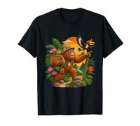 Explorateur Orang-outan avec calao au Coucher du Soleil T-Shirt