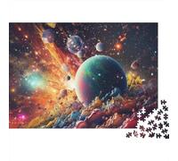 Exploration Cosmique Puzzle 1000 Pièces pour Adultes Papier Univers Educatif Puzzle Papier Décoration Murale Détente 52x38cm/1000pcs