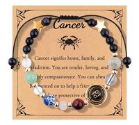 Exploration de la beauté naturelle : ingrédients recommandés Nouveau bracelet 12 constellations bracelet corde réglable perles planète anneaux preppy, taille unique, Papier, Pas de gemme