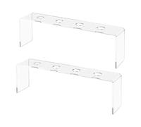 Exploration De Terco De Vin - Organisateur D'étagères à Niveau Acrylique 2 Pièces Avec 4 Fentes | Clear Non Slip Rack F0r De Cuisine Ou Bibliothèque | Élégant Affichage De Stockage F0r Collection