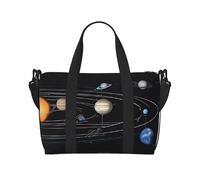 (Exploration du système solaire) Sac de voyage à main imperméable et léger - Grand bagage à main pour 3 à 5 jours | Voyage en avion, sport, week-end | Homme et femme (lot de 1), Noir , Taille unique