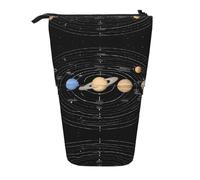 Exploration du système solaire : une trousse à crayons avec un design rétractable, polyvalente et durable, Noir , Taille unique, Cartable