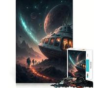 Exploration Spatiale︰ Astronautes et Vaisseau Spatial Puzzle de 1000 pièces pour Adolescents Stimule la mémoire Détente et Douceur Coupe Premium Surprise d'anniversaire (38x26cm)
