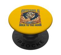 Exploration Spatiale rétro de la Mission Lunaire Artemis II PopSockets PopGrip Adhésif