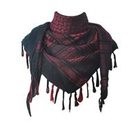Explore Land 100% coton militaire Shemagh désert tactique keffieh foulard Wrap (Noir et Rouge)