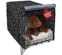 Explore Land Housse de Cage à Motif pour Chien de 61 cm, Housse de Niche d'intérieur en Polyester Robuste, Ajustement Universel pour Cage en métal Standard à 1, 2, 3 Portes (polygonale Bref)