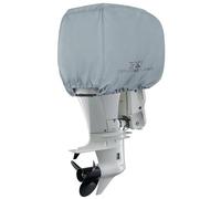 Explore Land Housse de Moteur Hors-Bord de Bateau, Robuste et imperméable en Polyester 600D, pour Moteur de 115 à 225 CV, Gris