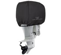 Explore Land Housse de Moteur Hors-Bord de Bateau, Robuste et imperméable en Polyester 600D, pour Moteur Jusqu’à 25 CV, Noir