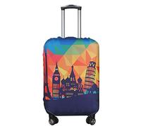 Explore Land - Luckiplus Spandex - Housse de Protection de Bagages à roulettes - pour valises de 46 à 81 cm, Modern City (Bleu) - 10401002