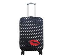 Explore Land - Luckiplus Spandex - Housse de Protection de Bagages à roulettes - pour valises de 46 à 81 cm, Polkadot (Noir) - 10408002