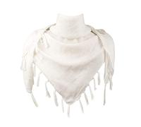 Explore Land Shemagh Keffiyeh - Foulard tactique du désert en coton avec glands pour homme et femme, Blanc uni., taille unique