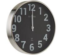 Explore Scientific Horloge murale en métal noir – Diamètre 25 cm