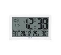 EXPLORE SCIENTIFIC Horloge murale météo Jumbo LCD Couleur : blanc