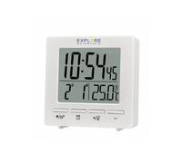 EXPLORE SCIENTIFIC Réveil projecteur radio-piloté mini blanc avec température