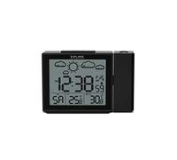 Explore Scientific RPW3009 Horloge de Projection avec Affichage radiocommandé de l'heure, Fonction mètre, Port USB pour recharger Le téléphone, capteur de température Interne, Noir