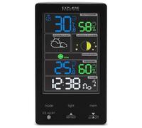 Explore Scientific WSC4009 Station météo avec écran tactile couleur, Prévisions météo, Double alarme, Phases de la lune, Blanc