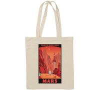 Explore The Red Planet Sac fourre-tout futuriste en coton naturel Blanc