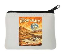 Explorez de superbes paysages dans Moon Valley Pochette porte-monnaie en néoprène 10 x 11 cm Blanc