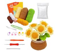 Explorez l'art du crochet pour débutants avec instructions détaillées et matériaux (plantation de tournesol)