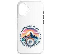 Explorez Plus de Montagnes Compass Moins de soucis Coque pour iPhone 16