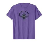 Explorez Plus de Voyages d'aventure Compass Rose T-Shirt, Homme, Violet chiné, 3XL