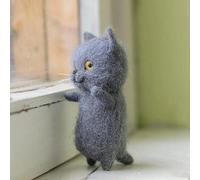 Explorez votre côté artistique avec ce kit complet de feutre de laine pour chat (le chat bleu)