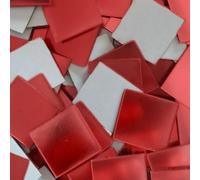 Explorez votre créativité avec 100 autocollants miroir en verre 50 x 50 mm à faire soi-même (rouge)