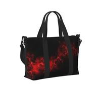 Explosion Burst Sac à main de voyage léger et pliable pour femme et homme Motif explosion Rouge/noir