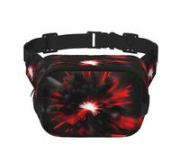 Explosion Burst Sac banane avec sangle réglable carrée double couche Rouge Noir Unisexe partout