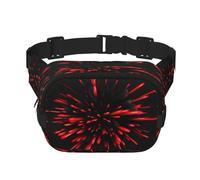 Explosion Burst Sac banane imprimé rouge et noir avec sangle réglable carré double couche ceinture unisexe partout