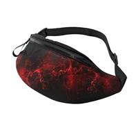 Explosion Burst Sac banane unisexe imprimé rouge noir accessoire de voyage pour lunettes de soleil, portefeuilles, passeports clés