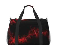 Explosion Burst Sac de voyage à main Rouge Noir Grand sac fourre-tout réutilisable, parfait pour les activités de plein air, le sport, le camping et les courses, noir, One Size