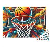 Explosion de Basket-Ball 1000 Pièces Puzzle Adulte Papier Recy nti-Stress Difficile pour Experts Livraison Rapide avec Affiche Guide 52x38cm/1000pcs