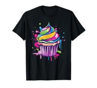 Explosion de couleur de cupcake tourbillon arc-en-ciel T-Shirt