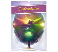 Explosion de couleurs - des couleurs vives de l'IA, Version française (Calendrier mural 2026 DIN A3 portrait), Calendrier CALVENDO mensuel