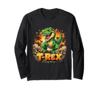 Explosion de Dinosaure de Dessin animé Tyrannosaure Rex pour Enfants Manche Longue